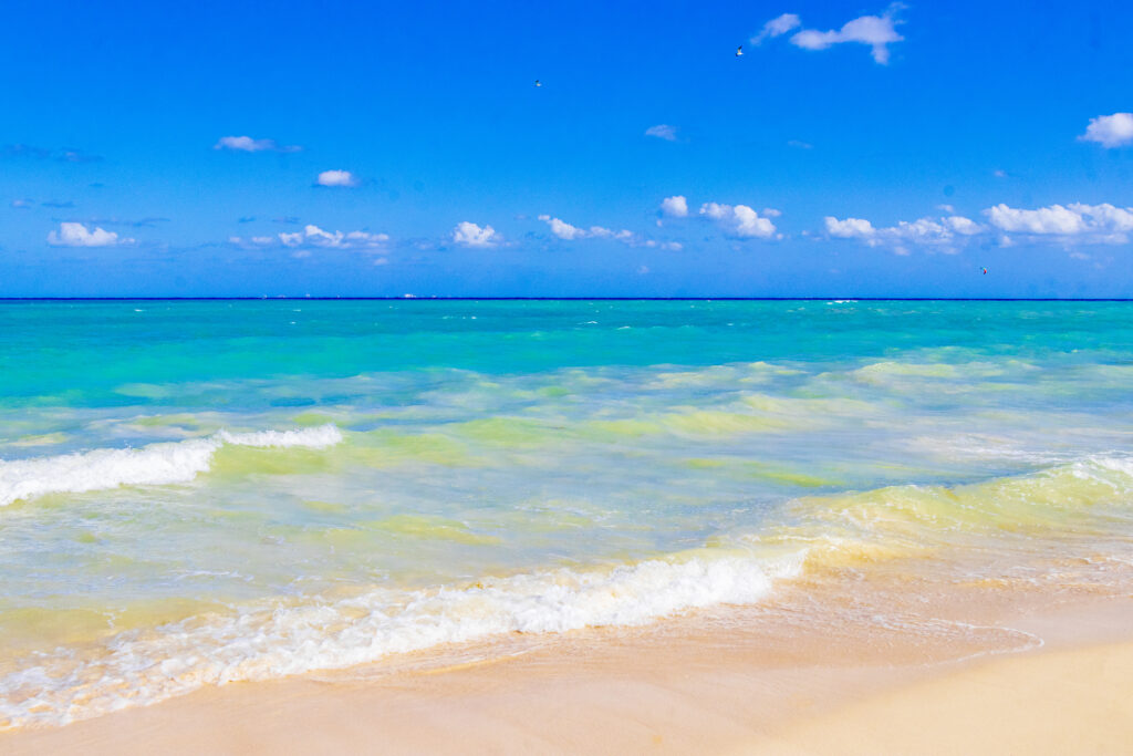 Caribbean Sea - Punta Esmeralda Playa del Carmen blue sea on a sunny day