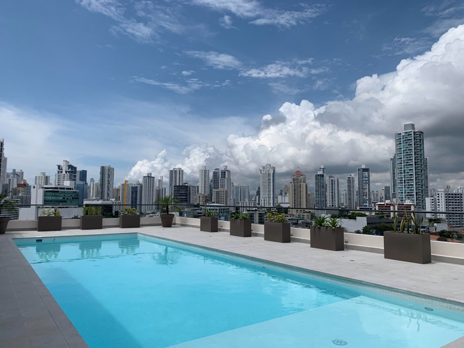 view from rooftop pool in coco place, coco del mar, Panama