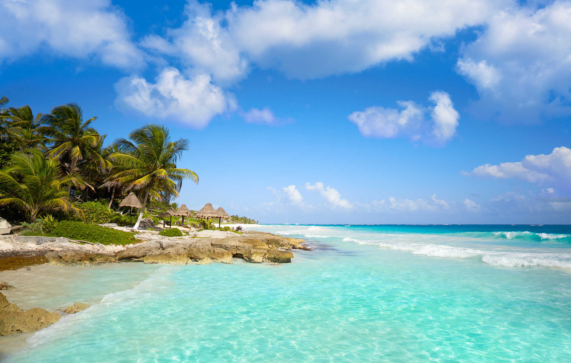 Beautiful Caribbean beach in Tulum