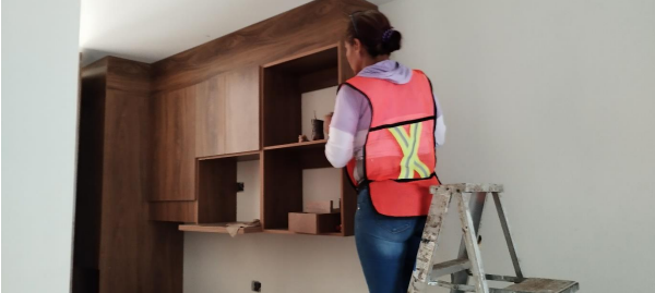 paravian cabinets being installed