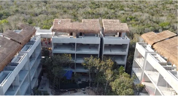 Building C of the Samsara community in Tulum under construction.