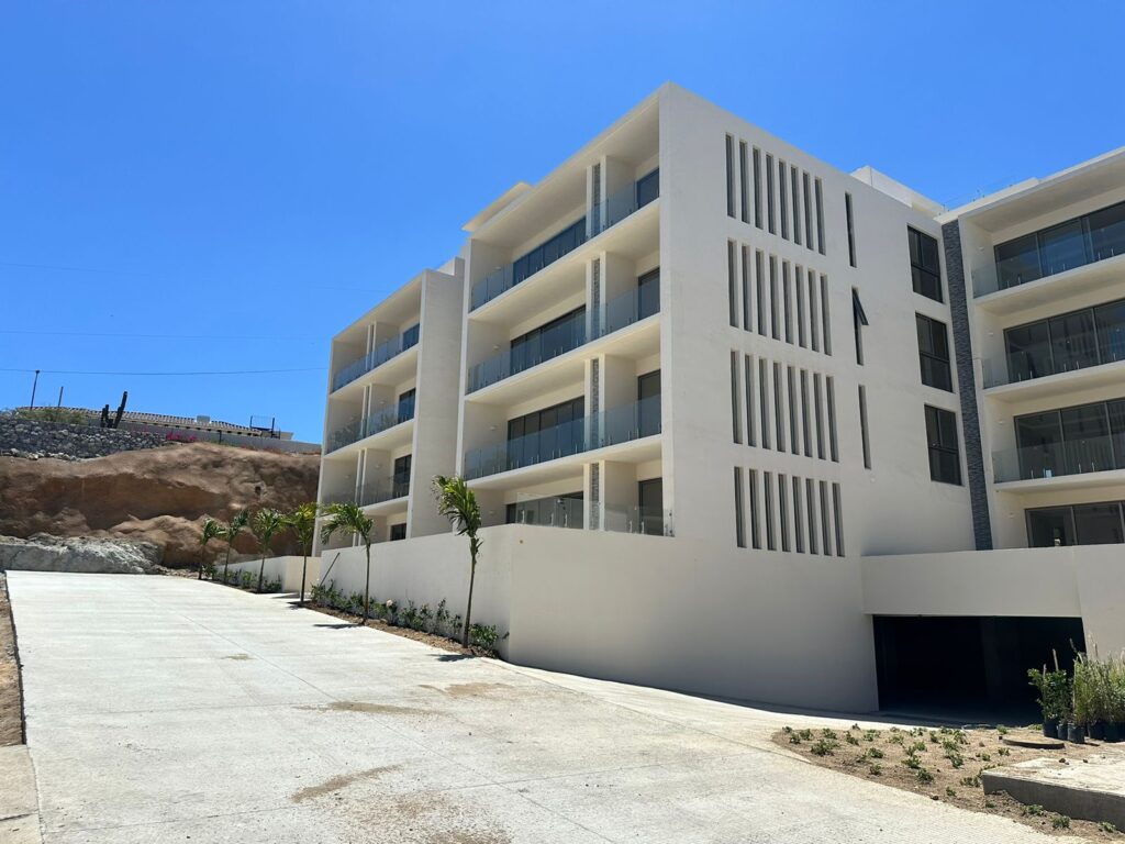 finished condo building in Cabo Costa, Mexico