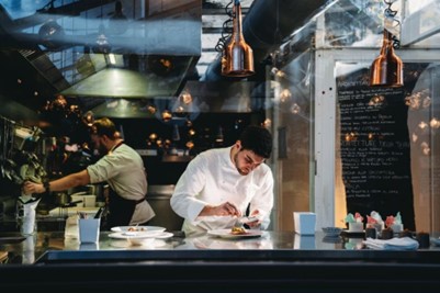 Chefs working at a restaurant in Cabo Costa