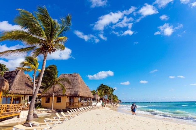 Tropical beach at Playa del Carmen