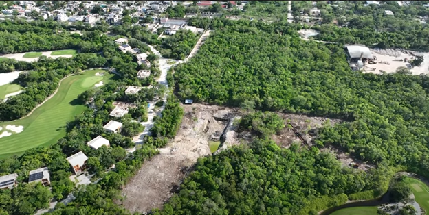 aerial photo showing the site of Punta Laguna