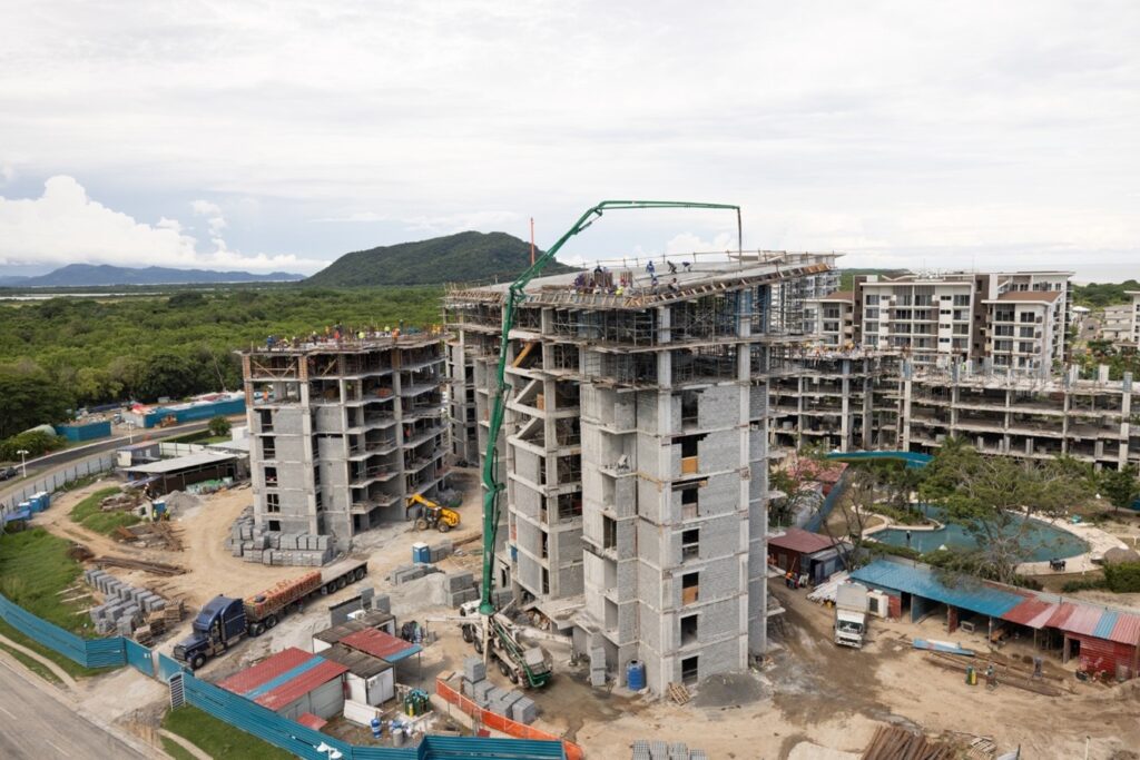 Construction work underway at Las Olas in Playa Caracol, Panama