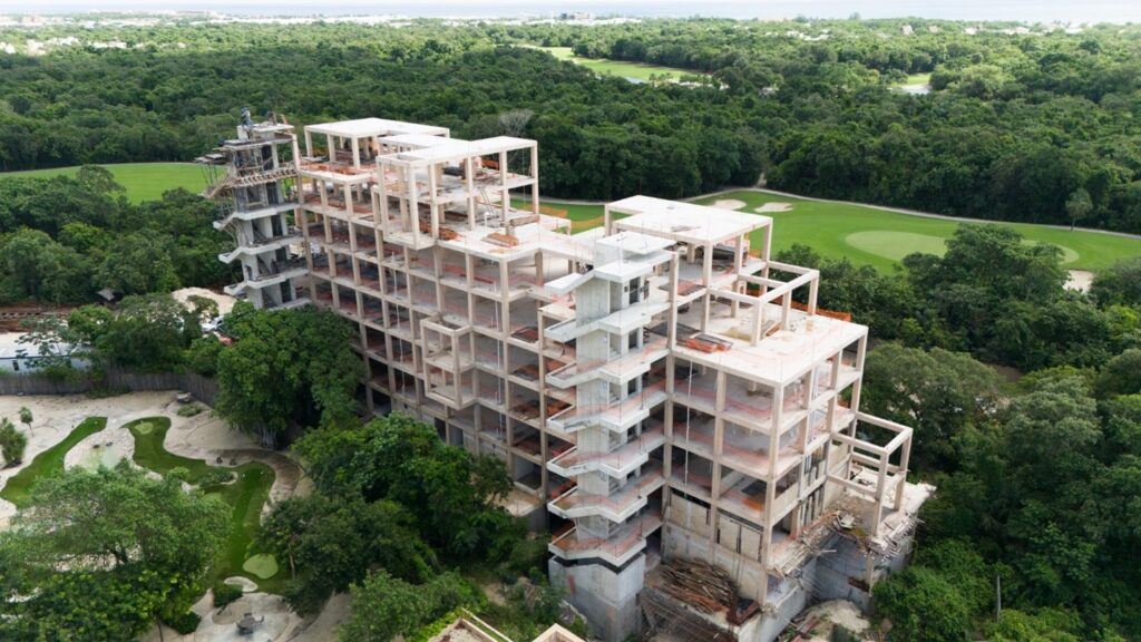 A building under construction at The Village in Corasol.