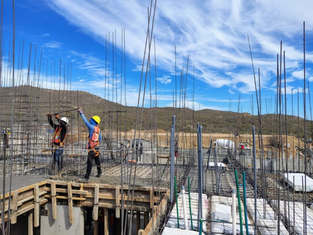 Construction at El Mirador, one of the buildings going up. Cabo, Mexico