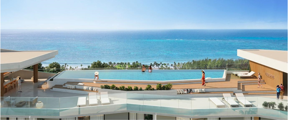 Rooftop swimming pool at Crystal Garden