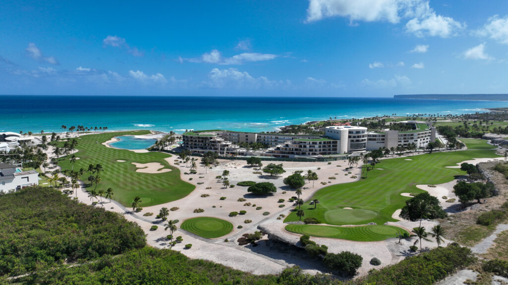 view of golf, resorts, and Caribbean Sea at Cap Cana