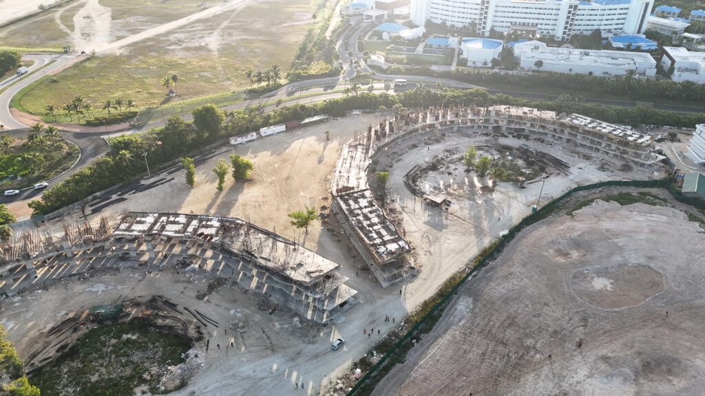 drone footage of construction at Crystal Garden in Cap Cana